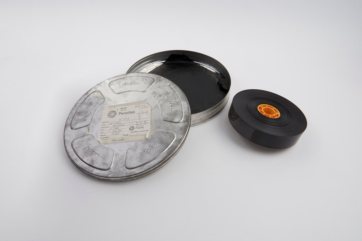 Piece of bubble chamber film from Fermilab (bubble chamber films)